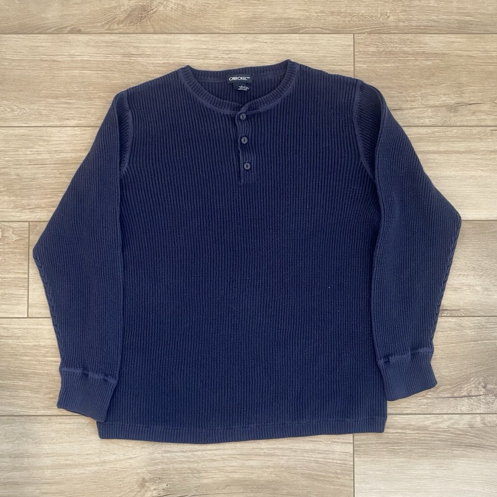 Cherokee Vintage 90s Thermal Waffle Knit Shirt Men's Size XL Skater Grunge VTG
